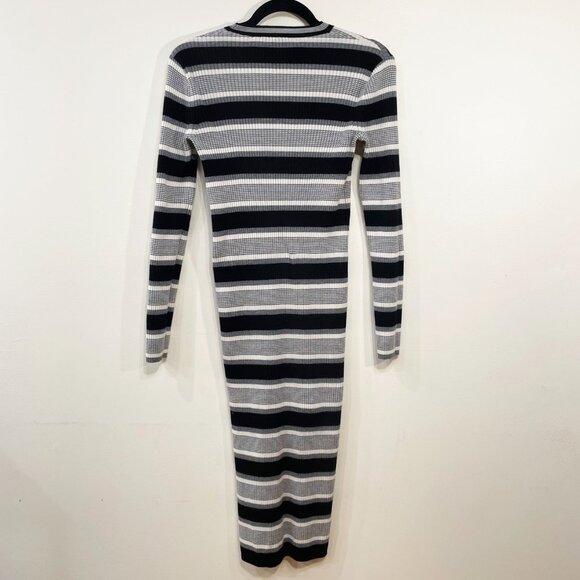 EUC Theory Merino Wool Blend Striped Ribbed Sweater Dress Small - Picture 3 of 7